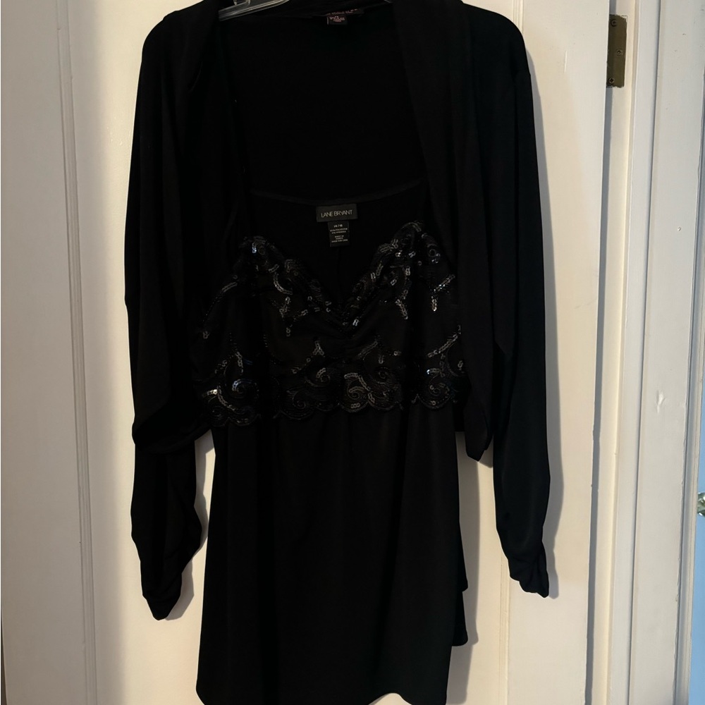 Lane Bryant Black Camisole with Lace Detail